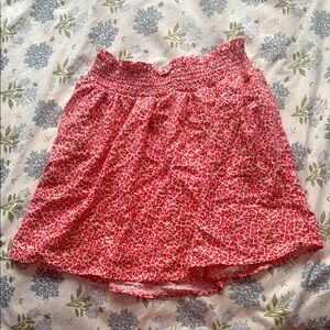 Copper Key Red and White Floral Skirt